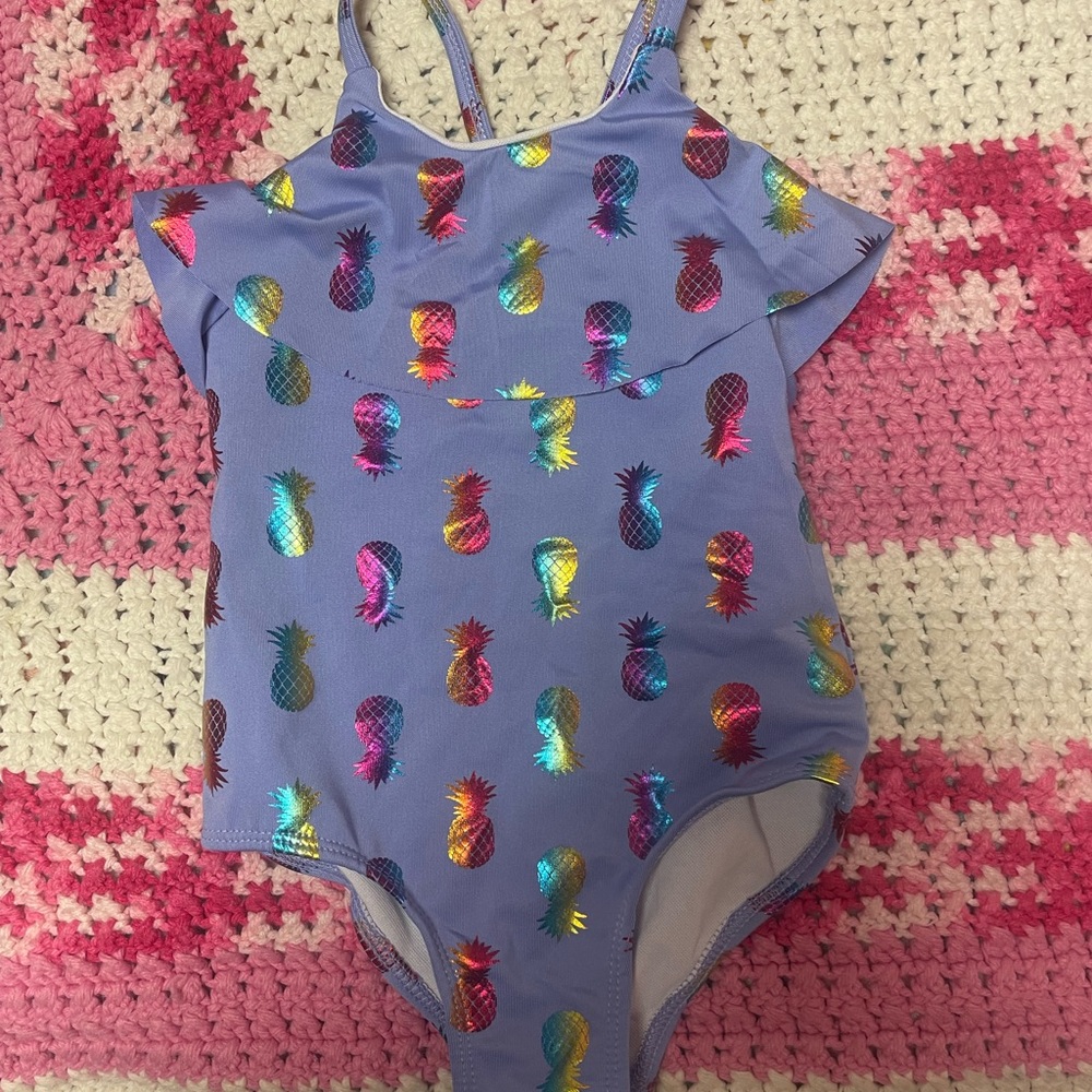 Shimmery pineapple one piece swimsuit